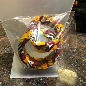 Handmade Colorful Fabric Wrapped jewelry set